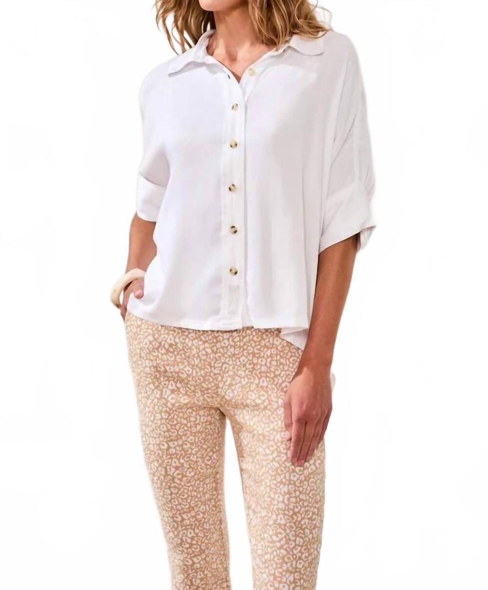 NEW TRIBAL elbow sleeve blouse in white